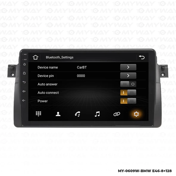 Araç Multimedya Bmw E46 Android 12 Carplay 4Gb Ram + 64Gb Hdd Navigasyon Ekran MYW - Resim 3