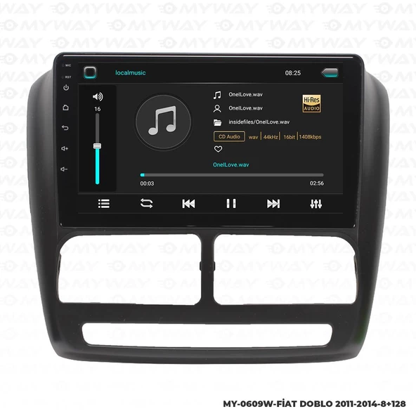Araç Multimedya Fiat Doblo Android 12 Carplay 4Gb Ram + 64Gb Hdd 2011-2014 Navigasyon Ekran MYW - 2