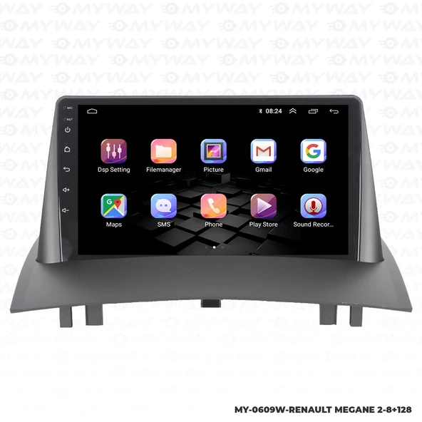 Araç Multimedya Renault Megane 2 Android 12 Carplay 4Gb Ram + 64Gb Hdd Navigasyon Ekran MYW - Resim 6