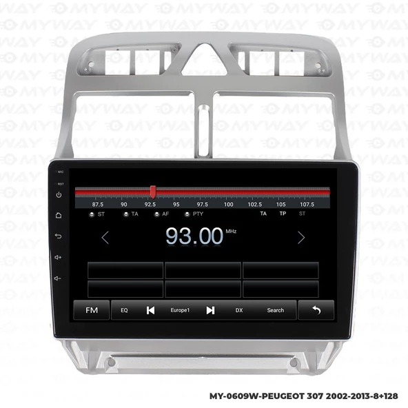 Araç Multimedya Peugeot 307 Android 12 Carplay 4Gb Ram + 64Gb Hdd Navigasyon Oem Ekran MYW - 4