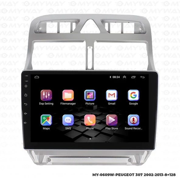Araç Multimedya Peugeot 307 Android 12 Carplay 4Gb Ram + 64Gb Hdd Navigasyon Oem Ekran MYW - 6