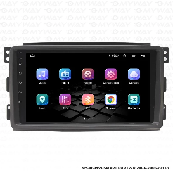 Araç Multimedya Smart Forfour Android 12 Carplay 4Gb Ram + 64Gb Hdd Navigasyon Ekran MYW - Resim 7