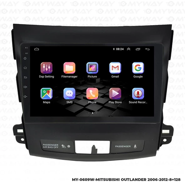 Araç Multimedya Mitsubishi Outlander Android 12 Carplay 4Gb Ram + 64Gb Hdd 2006-2012 Navigasyon Ekran MYW - Resim 6