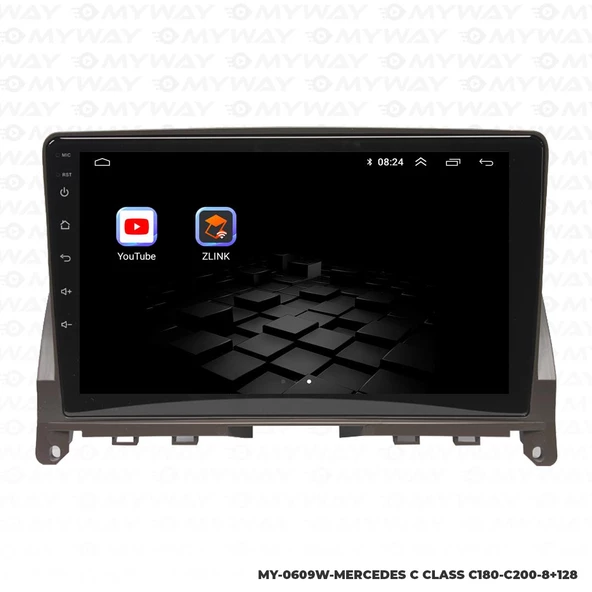 Araç Multimedya Mercedes C180 Android 12 Carplay 4Gb Ram + 64Gb Hdd Navigasyon Ekran MYW - 5
