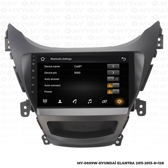 Araç Multimedya Hyundai Elantra Android 12 Carplay 4Gb Ram + 64Gb Hdd 2011-2013 Navigasyon Ekran MYW - Resim 3