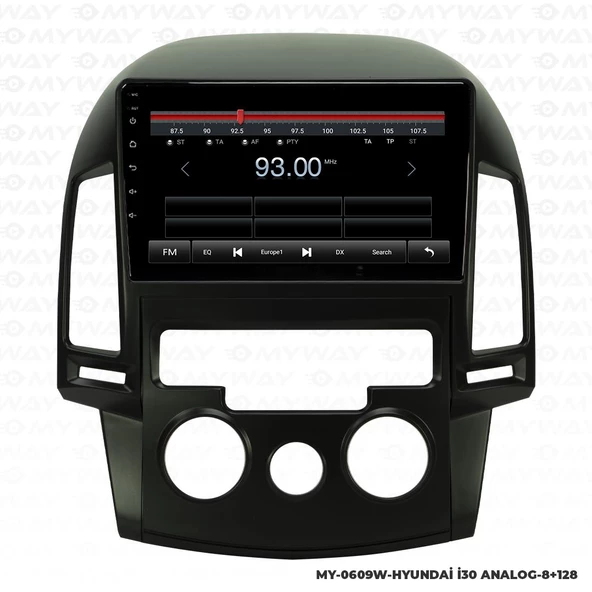 Araç Multimedya Hyundai İ30 Android 12 Carplay 4Gb Ram + 64Gb Hdd Analog Navigasyon Ekran MYW - Resim 4