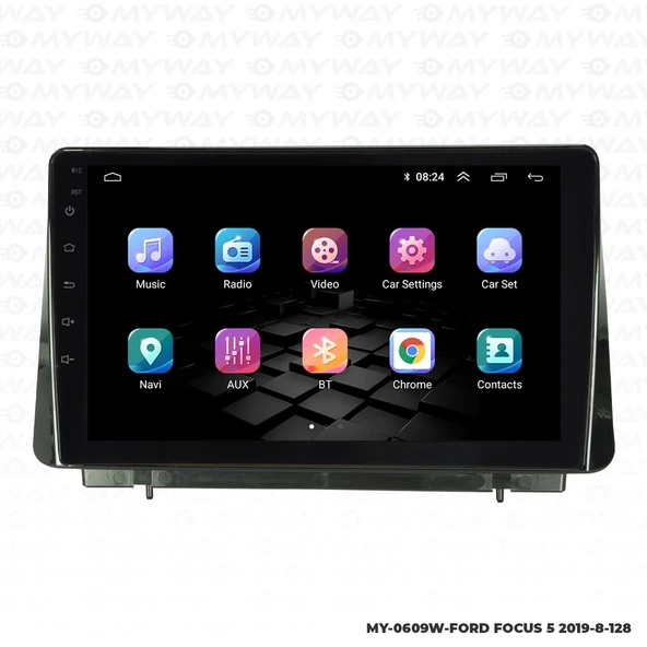 Araç Multimedya Ford Focus 5 Android 12 Carplay 4Gb Ram + 64Gb Hdd Navigasyon Ekran MYW - 7