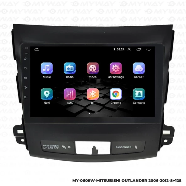 Araç Multimedya Mitsubishi Outlander Android 12 Carplay 4Gb Ram + 64Gb Hdd 2006-2012 Navigasyon Ekran MYW - Resim 7