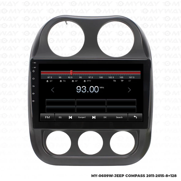 Araç Multimedya Jeep Compass Android 12 Carplay 4Gb Ram + 64Gb Hdd 2011-2015 Navigasyon Ekran MYW - 4