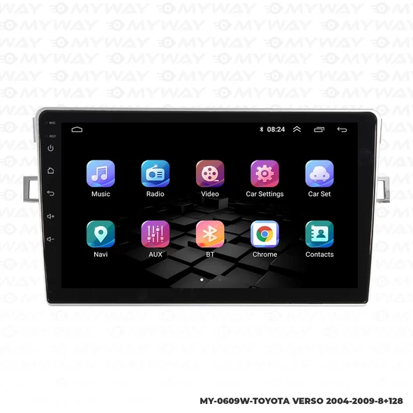 Araç Multimedya Toyota Verso Android 12 Carplay 4Gb Ram + 64Gb Hdd 2004-2009 Navigasyon Ekran MYW - Resim 7