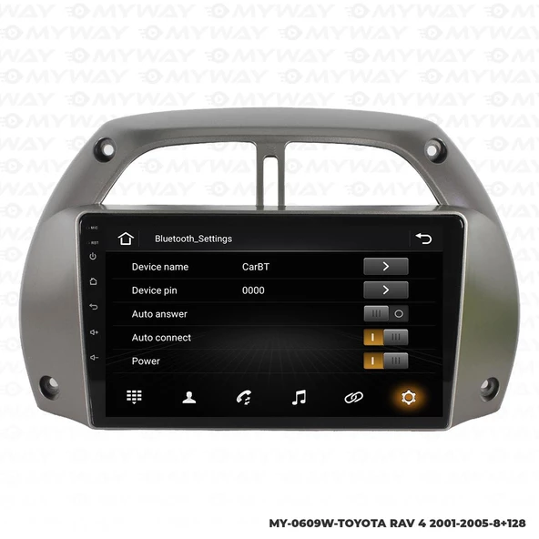 Araç Multimedya Toyota Rav 4 Android 12 Carplay 4Gb Ram + 64Gb Hdd 2001-2005 Navigasyon Ekran MYW - Resim 3