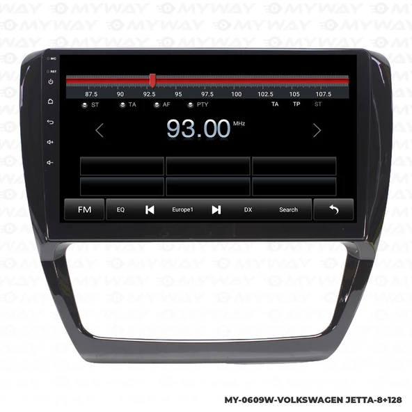 Araç Multimedya Volkswagen Jetta Android 12 Carplay 4Gb Ram + 64Gb Hdd Navigasyon Ekran MYW - 4