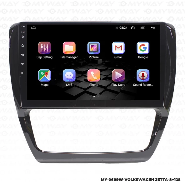 Araç Multimedya Volkswagen Jetta Android 12 Carplay 4Gb Ram + 64Gb Hdd Navigasyon Ekran MYW - 6