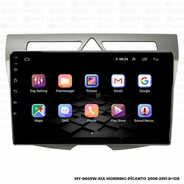 Araç Multimedya Kia Picanto Android 12 Carplay 4Gb Ram + 64Gb Hdd 2008-2011 Navigasyon Ekran MYW - Resim 6