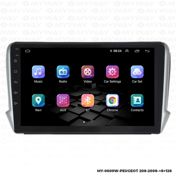 Araç Multimedya Peugeot 208 Android 12 Carplay 4Gb Ram + 64Gb Hdd Navigasyon Ekran MYW - Resim 7