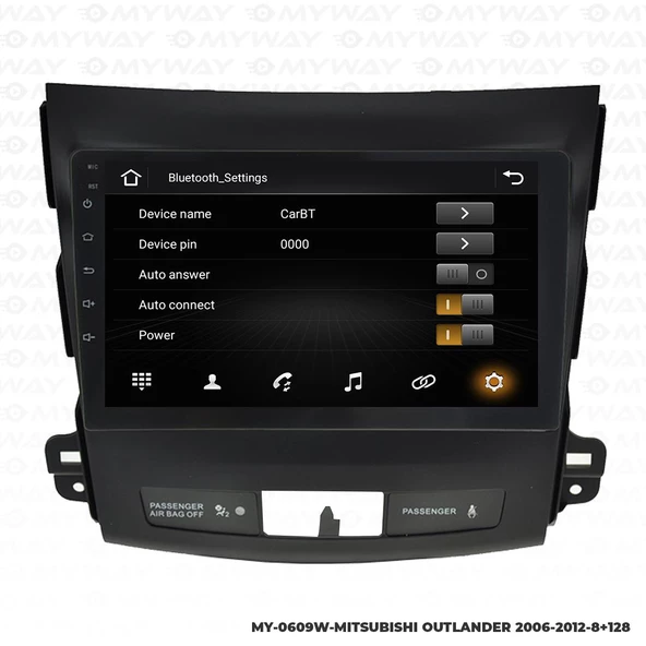 Araç Multimedya Mitsubishi Outlander Android 12 Carplay 4Gb Ram + 64Gb Hdd 2006-2012 Navigasyon Ekran MYW - Resim 3