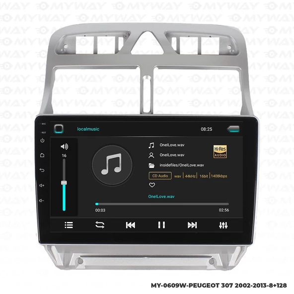 Araç Multimedya Peugeot 307 Android 12 Carplay 4Gb Ram + 64Gb Hdd Navigasyon Oem Ekran MYW - 2