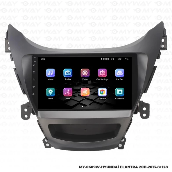 Araç Multimedya Hyundai Elantra Android 12 Carplay 4Gb Ram + 64Gb Hdd 2011-2013 Navigasyon Ekran MYW - Resim 7