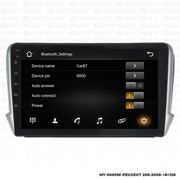 Araç Multimedya Peugeot 208 Android 12 Carplay 4Gb Ram + 64Gb Hdd Navigasyon Ekran MYW - Resim 3