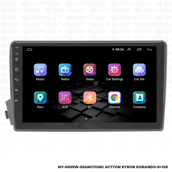 Araç Multimedya Ssangyong Actyon Android 12 Carplay 4Gb Ram + 64Gb Hdd Navigasyon Ekran MYW - Resim 7