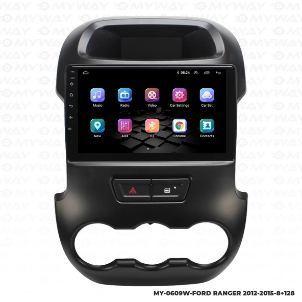 Araç Multimedya Ford Ranger Android 12 Carplay 4Gb Ram + 64Gb Hdd 2012-2015 Navigasyon Ekran MYW - Resim 7