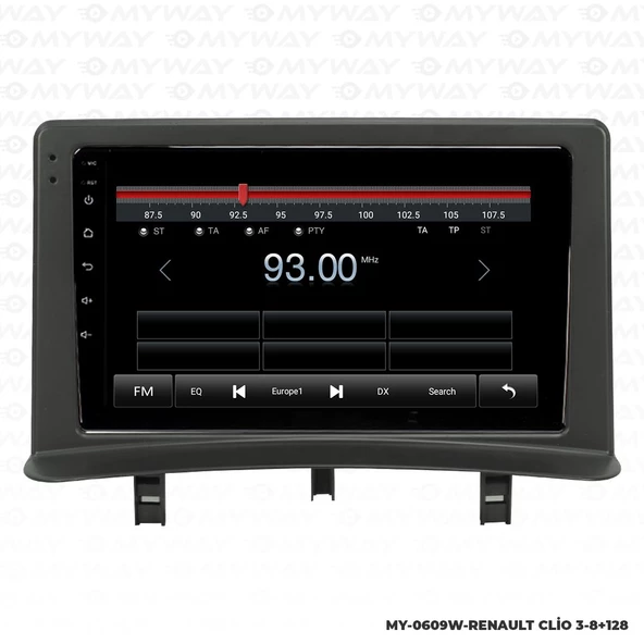 Araç Multimedya Renault Clio 3 Android 12 Carplay 4Gb Ram + 64Gb Hdd Navigasyon Ekran MYW - Resim 4