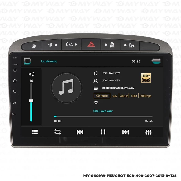 Araç Multimedya Peugeot 308 Android 12 Carplay 4Gb Ram + 64Gb Hdd Navigasyon Ekran MYW - Resim 2