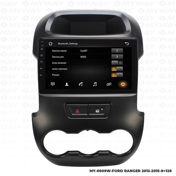 Araç Multimedya Ford Ranger Android 12 Carplay 4Gb Ram + 64Gb Hdd 2012-2015 Navigasyon Ekran MYW - Resim 3