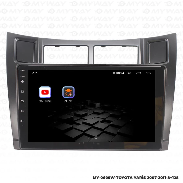 Araç Multimedya Toyota Yaris Android 12 Carplay 4Gb Ram + 64Gb Hdd 2007-2011 Navigasyon Ekran MYW - 5