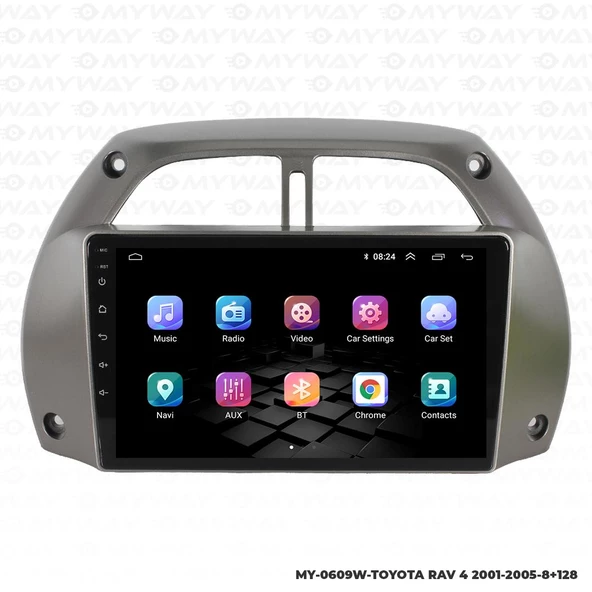 Araç Multimedya Toyota Rav 4 Android 12 Carplay 4Gb Ram + 64Gb Hdd 2001-2005 Navigasyon Ekran MYW - Resim 7