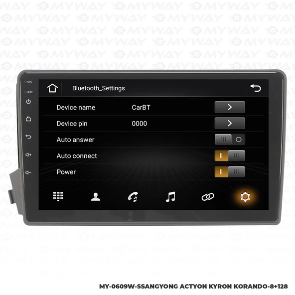 Araç Multimedya Ssangyong Actyon Android 12 Carplay 4Gb Ram + 64Gb Hdd Navigasyon Ekran MYW - Resim 3