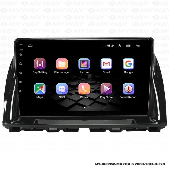 Araç Multimedya Mazda 6 Android 12 Carplay 4Gb Ram + 64Gb Hdd 2009-2013 Navigasyon Ekran MYW - 6