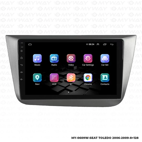 Araç Multimedya Seat Toledo Android 12 Carplay 4Gb Ram + 64Gb Hdd Navigasyon Ekran MYW - Resim 7