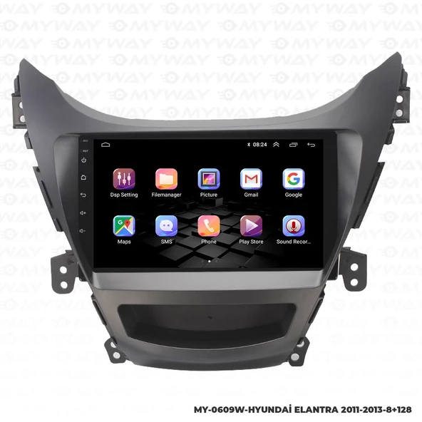 Araç Multimedya Hyundai Elantra Android 12 Carplay 4Gb Ram + 64Gb Hdd 2011-2013 Navigasyon Ekran MYW - Resim 6
