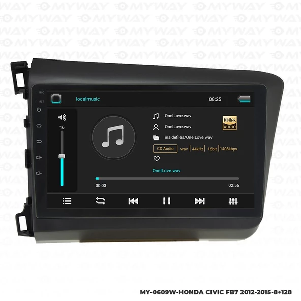 Araç Multimedya Honda Civic Fb7 Android 12 Carplay 4Gb Ram + 64Gb Hdd Navigasyon Ekran MYW - 2