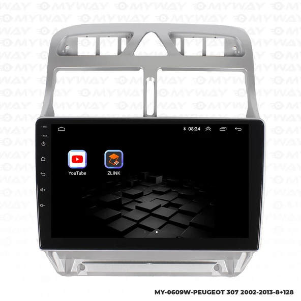 Araç Multimedya Peugeot 307 Android 12 Carplay 4Gb Ram + 64Gb Hdd Navigasyon Oem Ekran MYW - 5