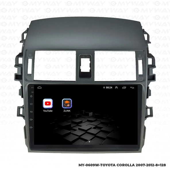 Araç Multimedya Toyota Corolla Android 12 Carplay 4Gb Ram + 64Gb Hdd 2007-2012 Navigasyon Ekran MYW - 5