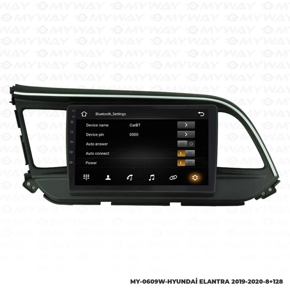 Araç Multimedya Hyundai Elantra Android 12 Carplay 4Gb Ram + 64Gb Hdd 2019-2020 Navigasyon Ekran MYW - Resim 3