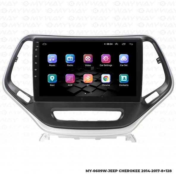 Araç Multimedya Jeep Cherokee Android 12 Carplay 4Gb Ram + 64Gb Hdd 2014-2017 Navigasyon Ekran MYW - 7