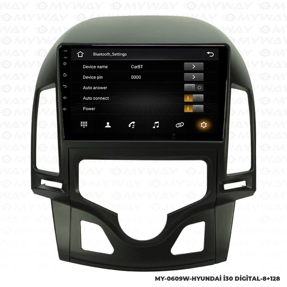 Araç Multimedya Hyundai İ30 Android 12 Carplay 4Gb Ram + 64Gb Hdd Dijital Navigasyon Ekran MYW - Resim 3