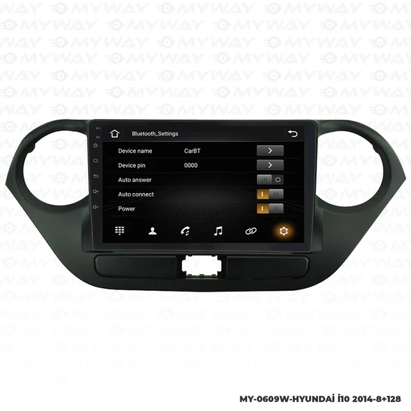 Araç Multimedya Hyundai İ10 Android 12 Carplay 4Gb Ram + 64Gb Hdd 2020-2021 Navigasyon Ekran MYW - Resim 3