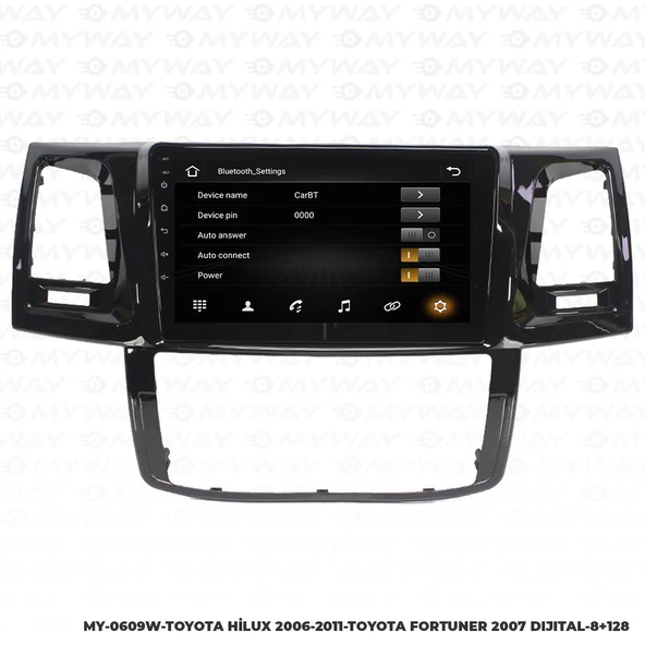 Araç Multimedya Toyota Hilux Android 12 Carplay 4Gb Ram + 64Gb Hdd 2006-2011 Navigasyon Ekran MYW - 3