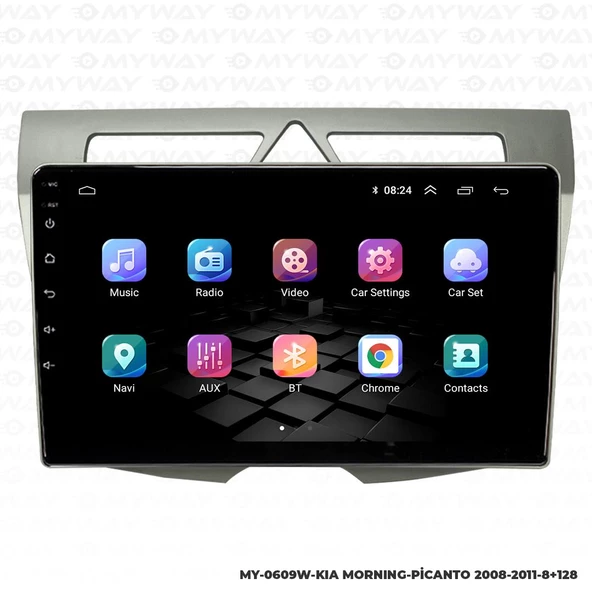 Araç Multimedya Kia Picanto Android 12 Carplay 4Gb Ram + 64Gb Hdd 2008-2011 Navigasyon Ekran MYW - Resim 7