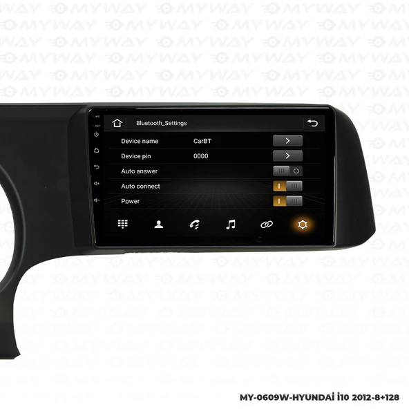 Araç Multimedya Hyundai İ10 Android 12 Carplay 4Gb Ram + 64Gb Hdd 2012 Navigasyon Ekran MYW - Resim 3