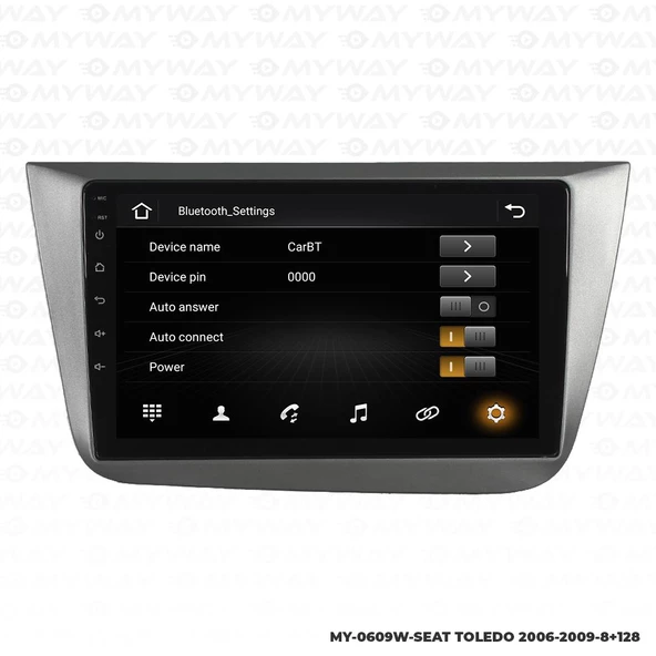 Araç Multimedya Seat Toledo Android 12 Carplay 4Gb Ram + 64Gb Hdd Navigasyon Ekran MYW - Resim 3