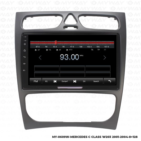 Araç Multimedya Mercedes W203 Android 12 Carplay 4Gb Ram + 64Gb Hdd 2001-2004 Navigasyon Ekran MYW - 4