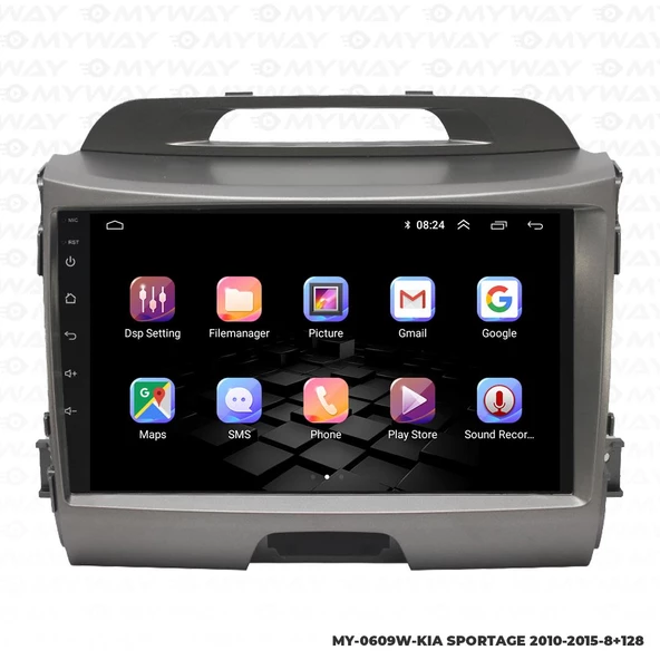 Araç Multimedya Kia Sportage Android 12 Carplay 4Gb Ram + 64Gb Hdd 2010-2015 Navigasyon Ekran MYW - 6