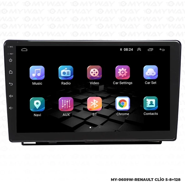 Araç Multimedya Renault Clio 5 Android 12 Carplay 4Gb Ram + 64Gb Hdd Navigasyon Ekran MYW - 7