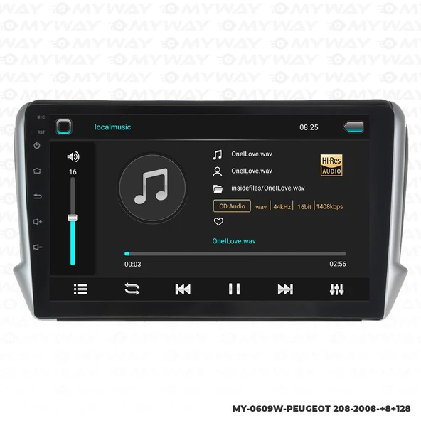 Araç Multimedya Peugeot 208 Android 12 Carplay 4Gb Ram + 64Gb Hdd Navigasyon Ekran MYW - Resim 2