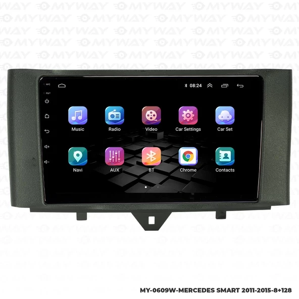 Araç Multimedya Mercedes Smart Android 12 Carplay 4Gb Ram + 64Gb Hdd 2011-2015 Navigasyon Ekran MYW - Resim 7